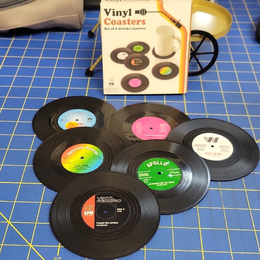Vinyl 45 rpm Record Drink Coasters Set of 6
